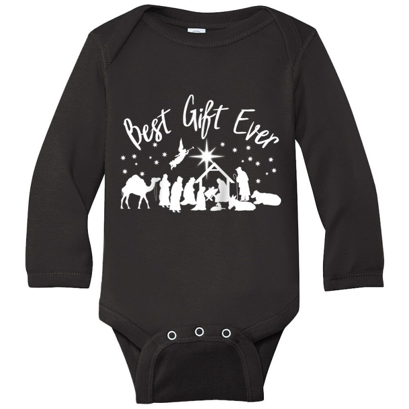 Best Gift Ever Christian Christmas Jesus Nativity Religious Raglan Bas Long Sleeve Baby Bodysuit by tarnilot | Artistshot