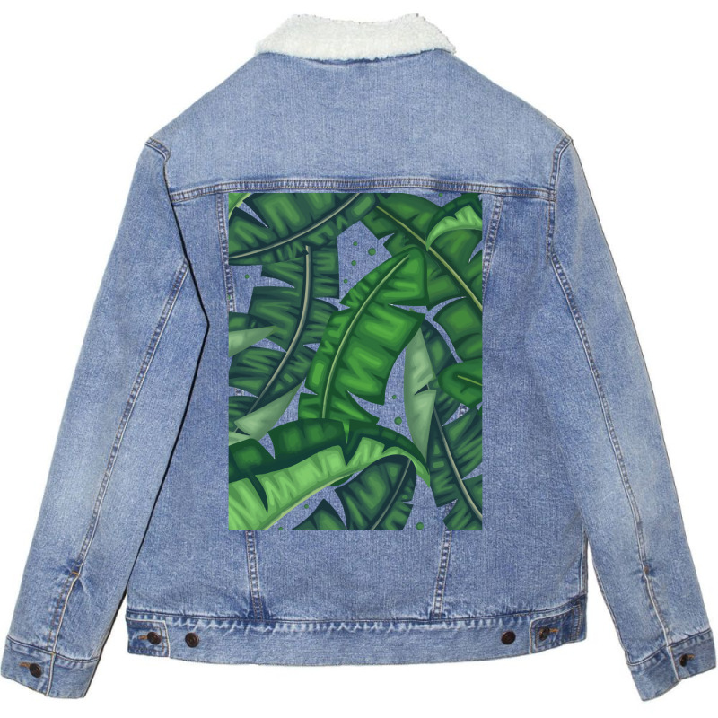 Banana Leaf Baby Stars Unisex Sherpa-Lined Denim Jacket by handehsammelr | Artistshot