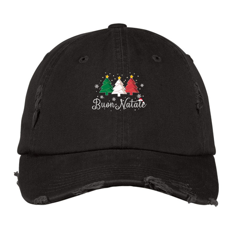 Buon Natale Italian Christmas Tree   Xmas Sweatshirt Vintage Cap by pulsemh | Artistshot