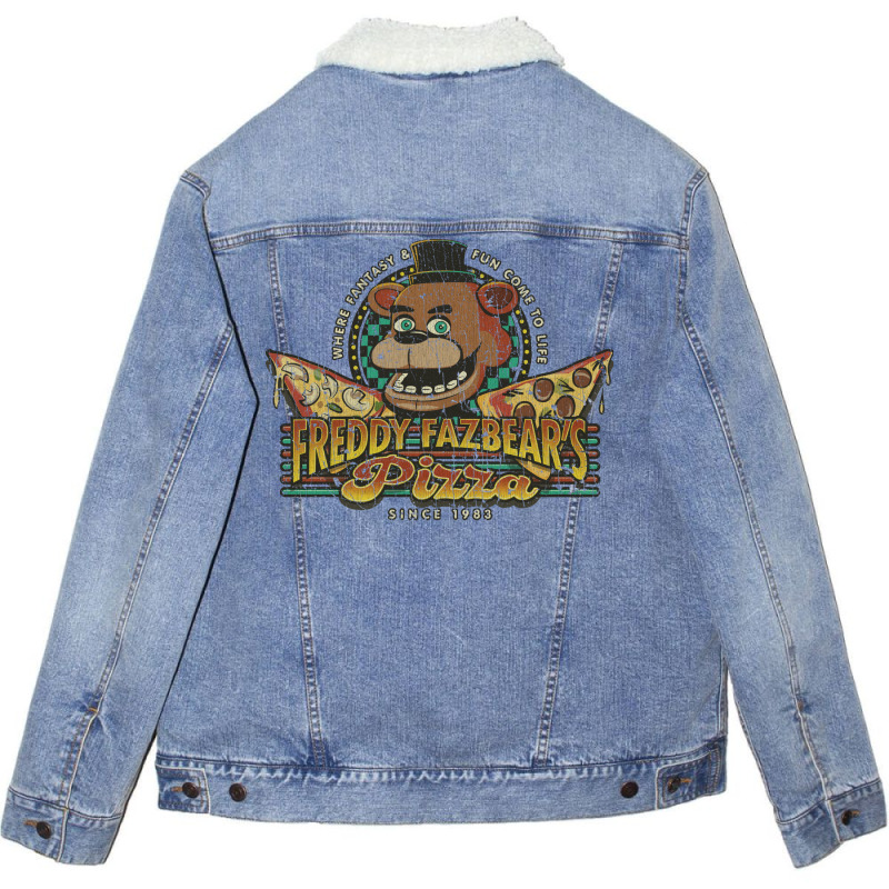 Freddy Fazbear's Pizza 1983 Unisex Sherpa-Lined Denim Jacket by hafeesoesoeq | Artistshot