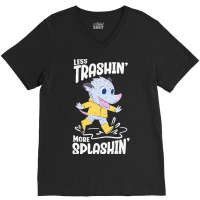 Trending Rainy Day - Less Trashin More Splashin Possum V-neck Tee | Artistshot