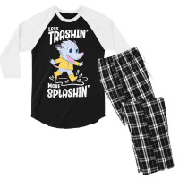 Trending Rainy Day - Less Trashin More Splashin Possum Men's 3/4 Sleeve Pajama Set | Artistshot