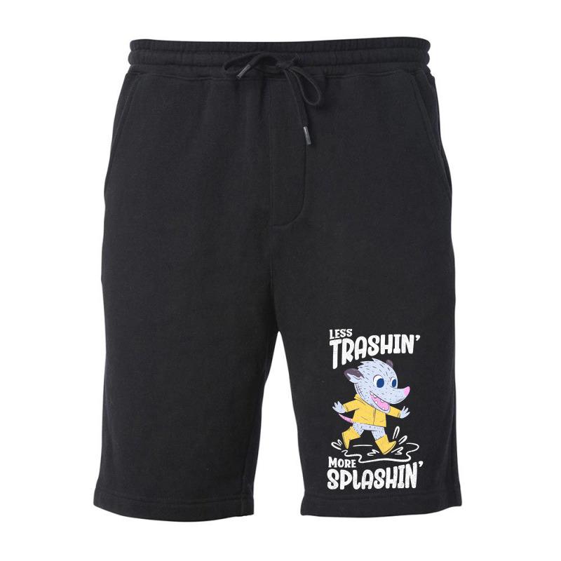 Trending Rainy Day - Less Trashin More Splashin Possum Fleece Short | Artistshot