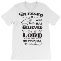 Blessed Is She Who Has Believed Cool Novelty Christian Item Raglan Bas T-shirt | Artistshot