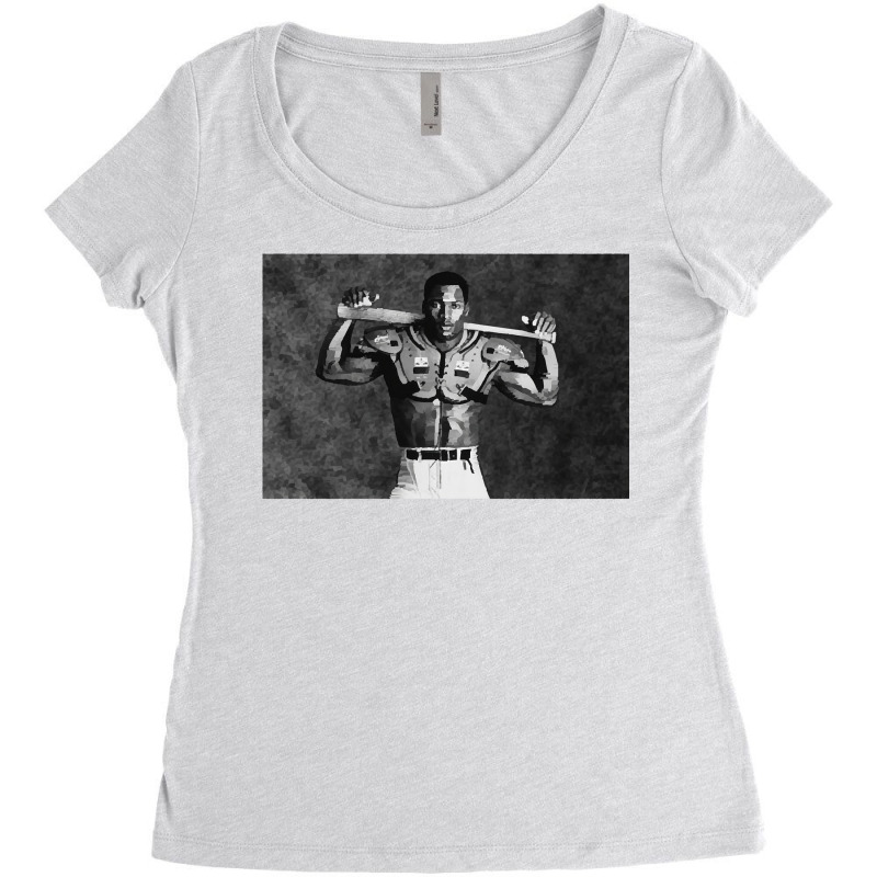 Bo Jackson Art Print   Two Sport Dominance Baby Hipster Women's Triblend Scoop T-shirt by handehsammelr | Artistshot