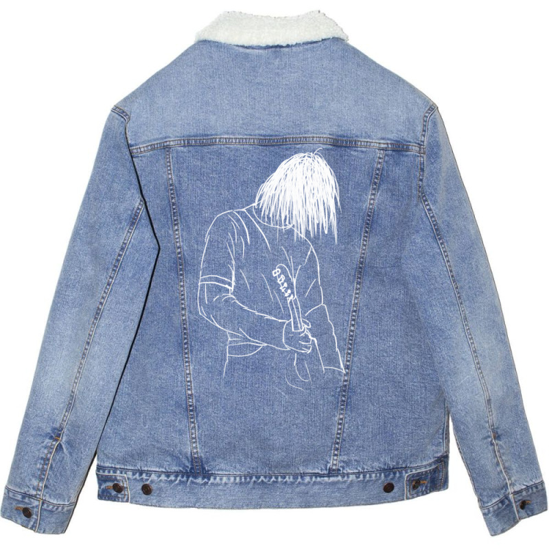 Grunge Rocker 70s Hippie Unisex Sherpa-Lined Denim Jacket by hafeesoesoeq | Artistshot