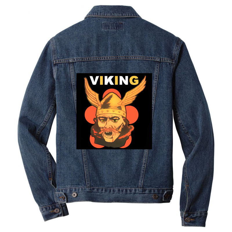 Viking Warrior With Winged Helmet And Mustache 1 Men Denim Jacket | Artistshot