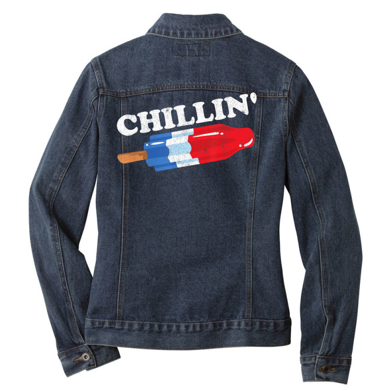 Limited Edition Summer Popsicle Chillin Bomb Retro 80s Pop Ladies Denim Jacket | Artistshot