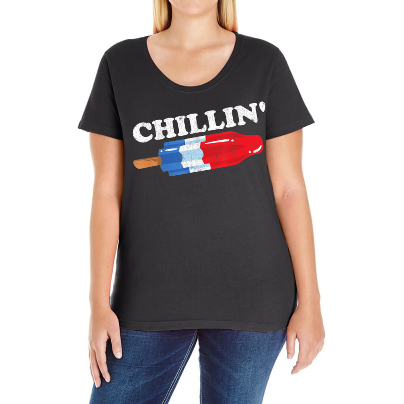 Limited Edition Summer Popsicle Chillin Bomb Retro 80s Pop Ladies Curvy T-shirt | Artistshot