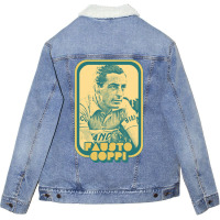 Fausto Coppi Retro Cycling Fan Art Design Unisex Sherpa-lined Denim Jacket | Artistshot