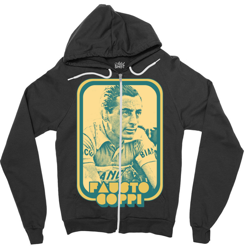 Fausto Coppi Retro Cycling Fan Art Design Zipper Hoodie | Artistshot