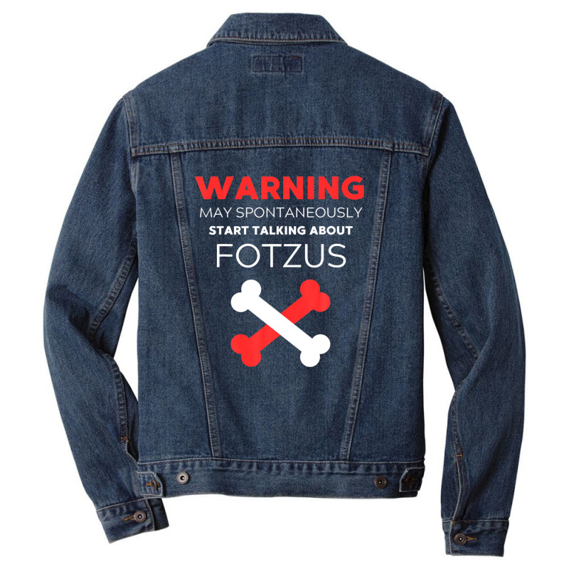 Warning May Spontaneously Start Talking About Fotzus Men Denim Jacket | Artistshot