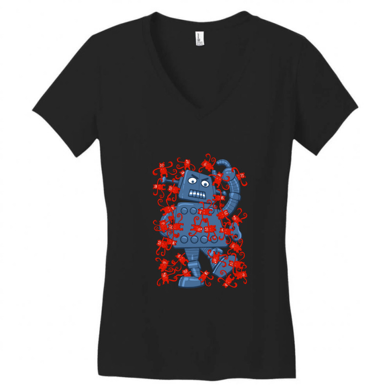 Monkeys Vs Robot Women's V-Neck T-Shirt by AUSTINEMATTEIS | Artistshot