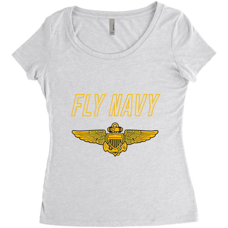 Fly Navy  Classic Naval Officer Pilot Wings Tee Women's Triblend Scoop T-shirt by HayleyArtist | Artistshot