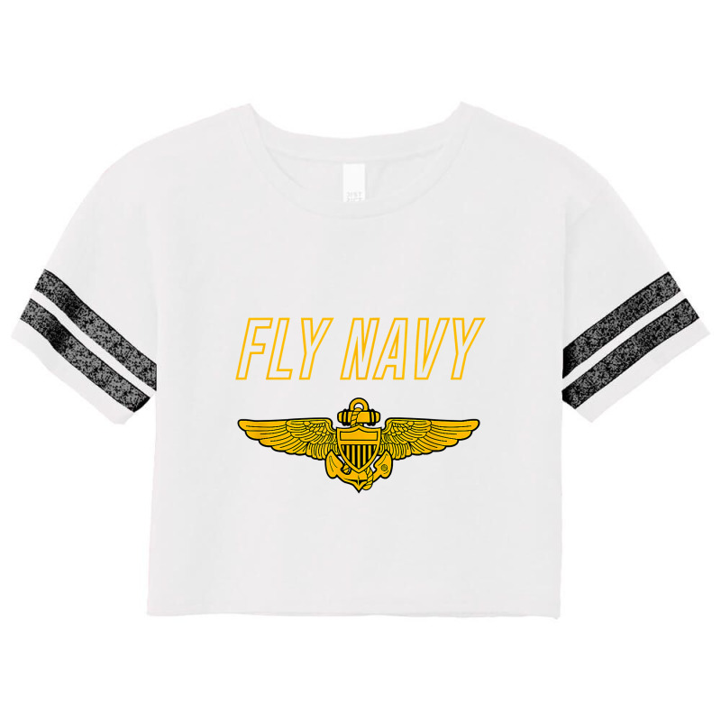 Fly Navy  Classic Naval Officer Pilot Wings Tee Scorecard Crop Tee by HayleyArtist | Artistshot