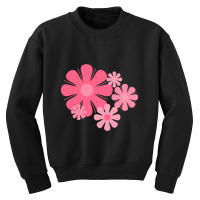 Hot Trend Flower Locus Retro 60s 70s Floral In Candy Pink Youth Sweatshirt | Artistshot