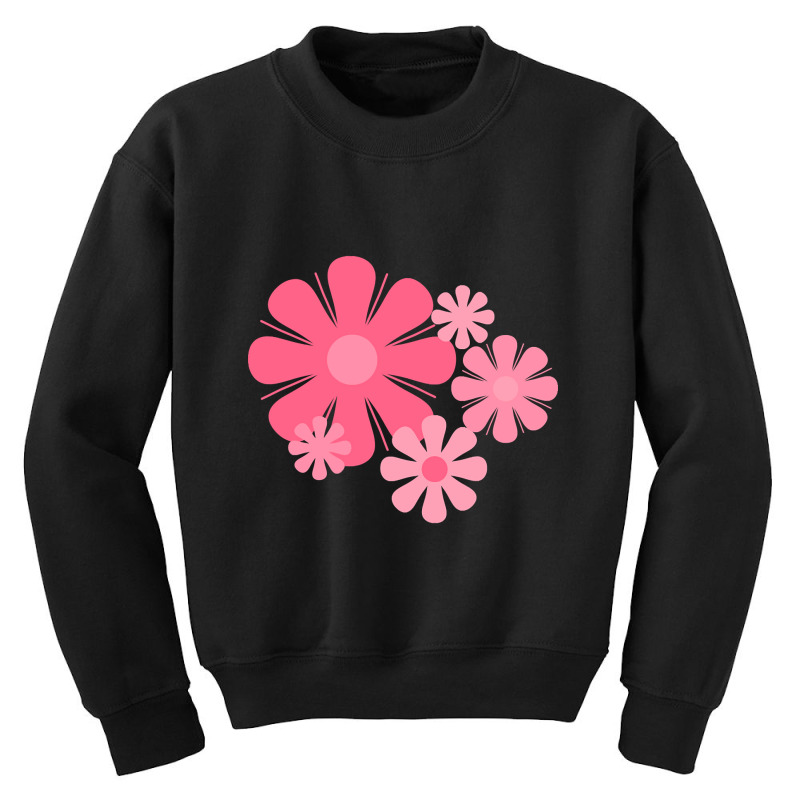 Hot Trend Flower Locus Retro 60s 70s Floral In Candy Pink Youth Sweatshirt | Artistshot