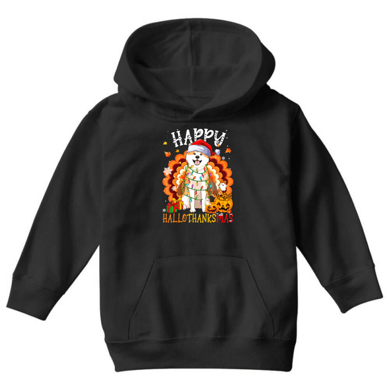 Hot Trend Happy Hallothanksmas Akita Inu Thanksgiving Xmas Youth Hoodie by hongquangd | Artistshot