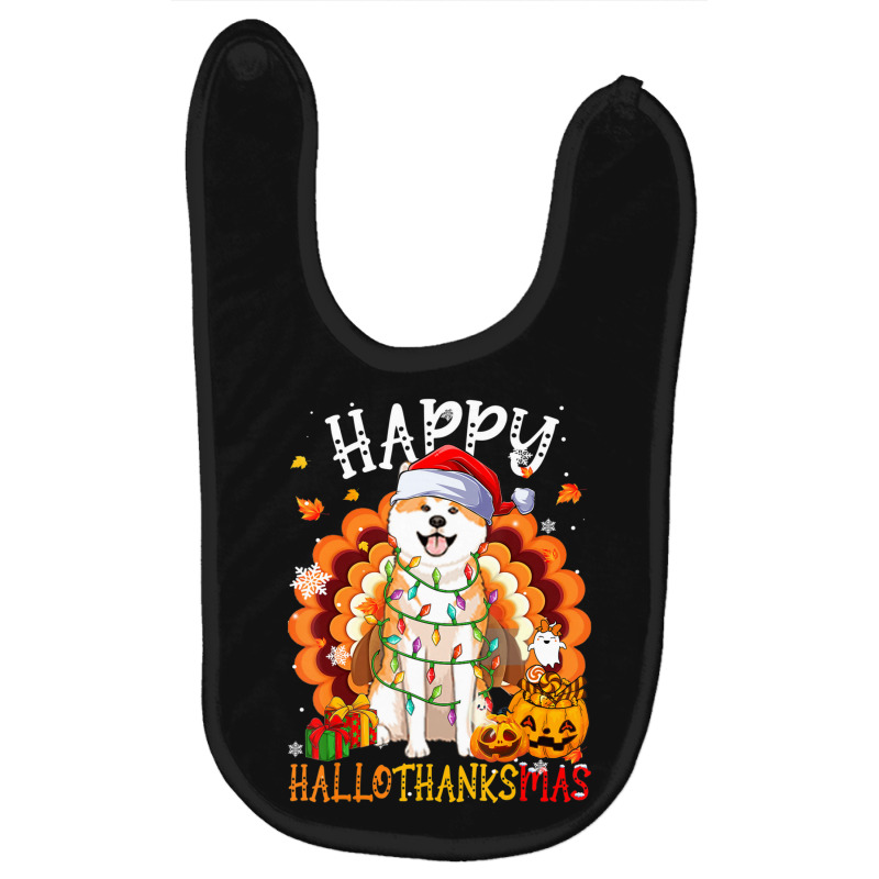 Hot Trend Happy Hallothanksmas Akita Inu Thanksgiving Xmas Baby Bibs by hongquangd | Artistshot