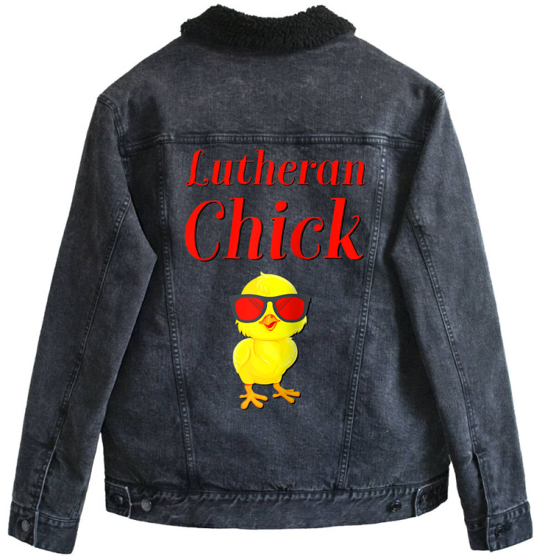 Lutheran Chick Martin Luther Rose Protestant Reformation Raglan Baseba Unisex Sherpa-lined Denim Jacket | Artistshot