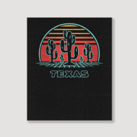 Limited Edition Texas Retro Desert Sunset 80s Style Portrait Canvas Print | Artistshot