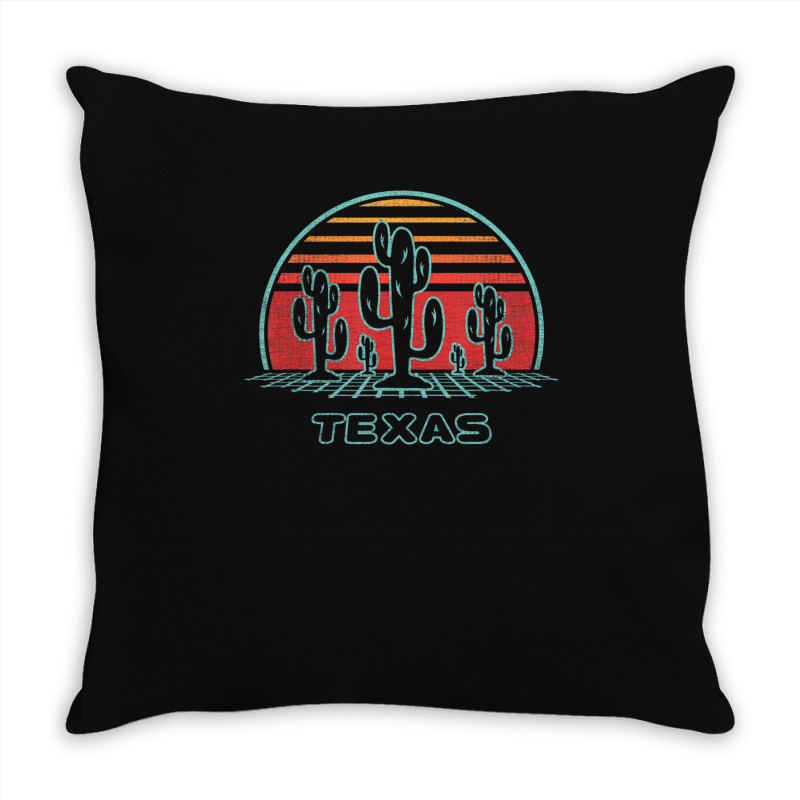 Limited Edition Texas Retro Desert Sunset 80s Style Throw Pillow | Artistshot