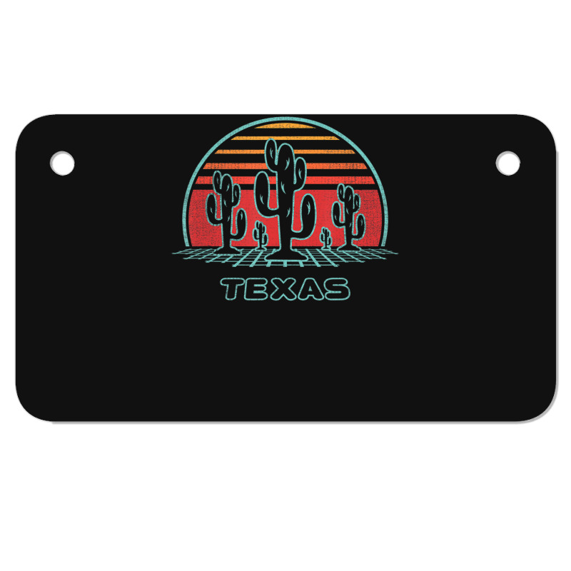 Limited Edition Texas Retro Desert Sunset 80s Style Motorcycle License Plate | Artistshot