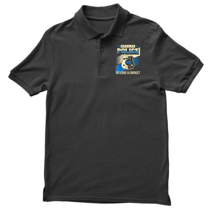 Grammar Police To Serve & Correct - English Grammarian Men's Polo Shirt by ReginaldLewisMay | Artistshot