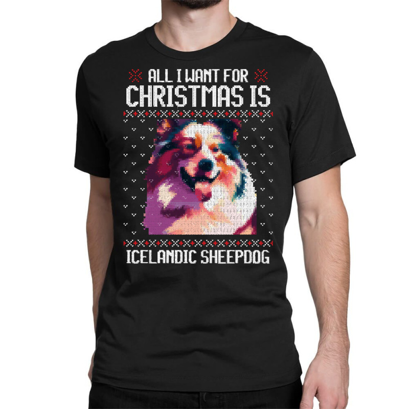 Christmas Gift For Dog Lovers T  Shirt All I Want For Christmas Is Ice Classic T-shirt by holidaylemon | Artistshot