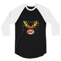 Reindeer In Mask Vaccination Merry 1 3/4 Sleeve Shirt | Artistshot