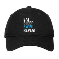 Eat Sleep Swim Repeat Swimming Design Swimmer Gift Adjustable Cap | Artistshot