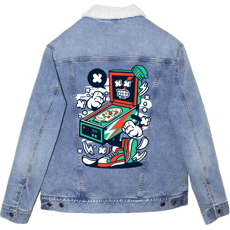 Mad Pinball Unisex Sherpa-Lined Denim Jacket by tiococacola | Artistshot