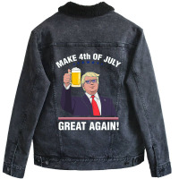 Trump Make 4th Of July Great Again Unisex Sherpa-lined Denim Jacket | Artistshot