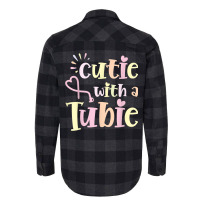 Cutie With A Tubie Feeding Tube Awareness G Button G Tube T Shirt Flannel Shirt | Artistshot