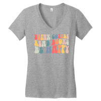 Drink Coffee Read Books Be Happy Groovy Coffee Lover Gifts Women's V-neck T-shirt | Artistshot