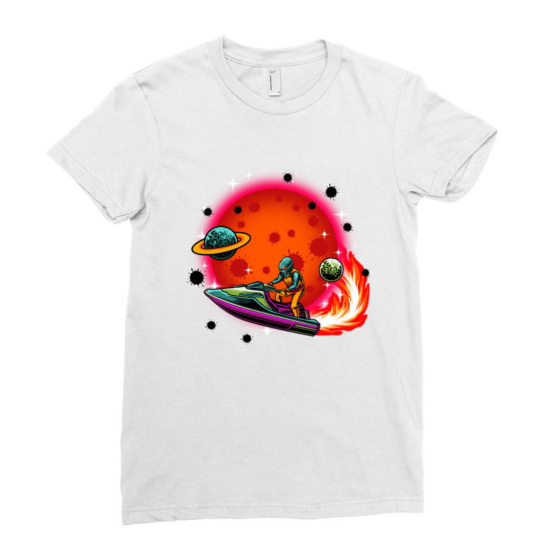 The Journey In Space Ladies Fitted T-shirt | Artistshot