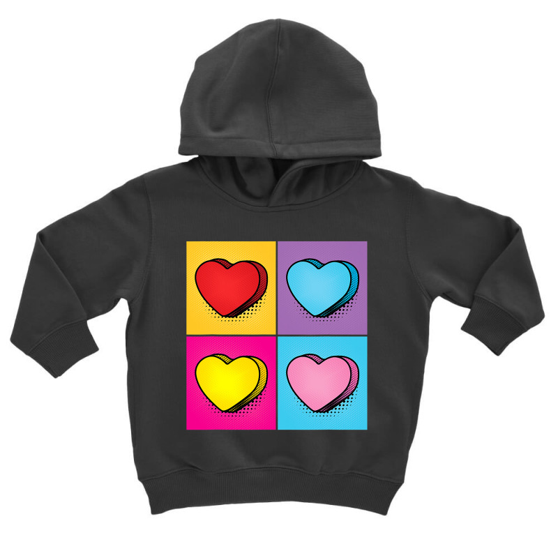 Candy Heart Pop Art Valentine S Day Graphic Toddler Hoodie | Artistshot