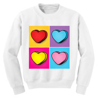 Candy Heart Pop Art Valentine S Day Graphic Youth Sweatshirt | Artistshot