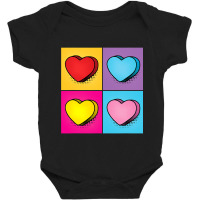 Candy Heart Pop Art Valentine S Day Graphic Baby Bodysuit | Artistshot