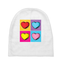 Candy Heart Pop Art Valentine S Day Graphic Baby Beanies | Artistshot