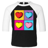 Candy Heart Pop Art Valentine S Day Graphic Toddler 3/4 Sleeve Tee | Artistshot