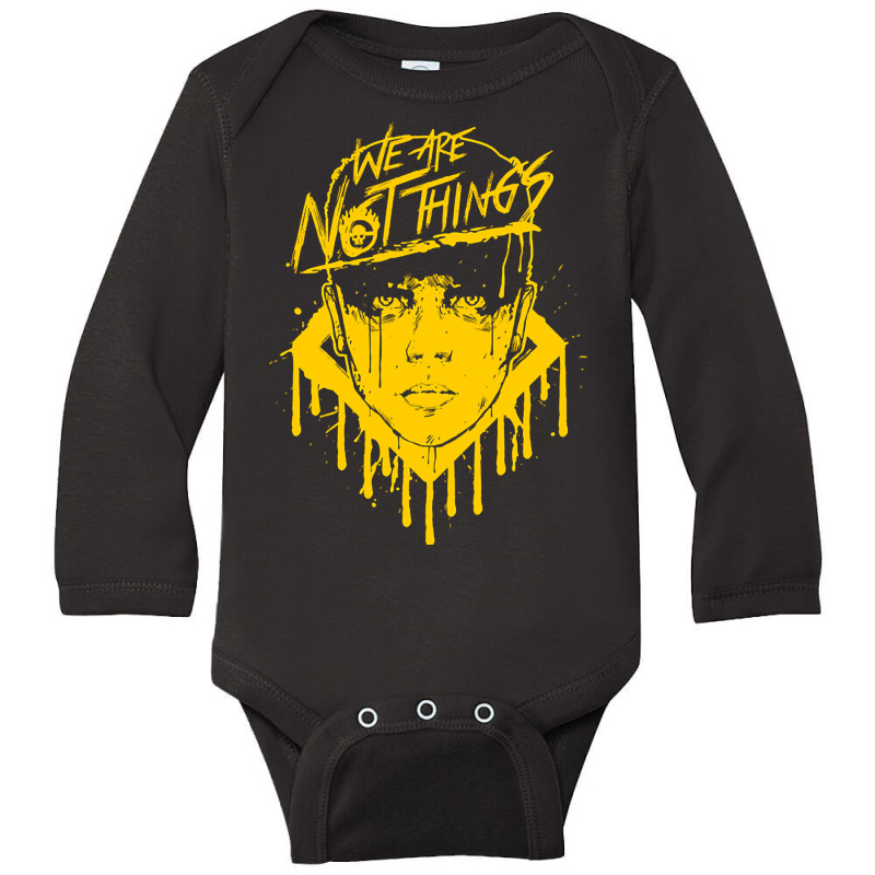 Limited Edition We Are Not Things (yellow) Long Sleeve Baby Bodysuit | Artistshot