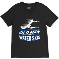 Never Underestimate An Old Man With Water Skis Waterski Premium T Shir V-neck Tee | Artistshot