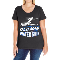 Never Underestimate An Old Man With Water Skis Waterski Premium T Shir Ladies Curvy T-shirt | Artistshot