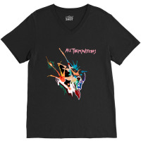 All Them Witches Atw Colorful Skull Design V-neck Tee | Artistshot