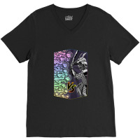 Rainbow Space Kittens Vs Samurai Zombie Warlord V-neck Tee | Artistshot