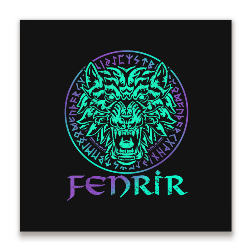 Hot Trend Fenrir Wolf Vargr Viking Norse Mythology Warg Myth Animal Metal Print Square by Sizemore Adame | Artistshot