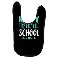 Happy First Day Of School T  Teacher Student Arrow Cute Baby Bibs | Artistshot