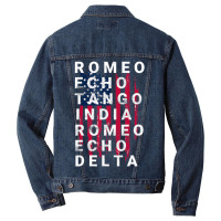 Hot Trend Us Army Retired Phonetic Military Alphabet Men Denim Jacket | Artistshot