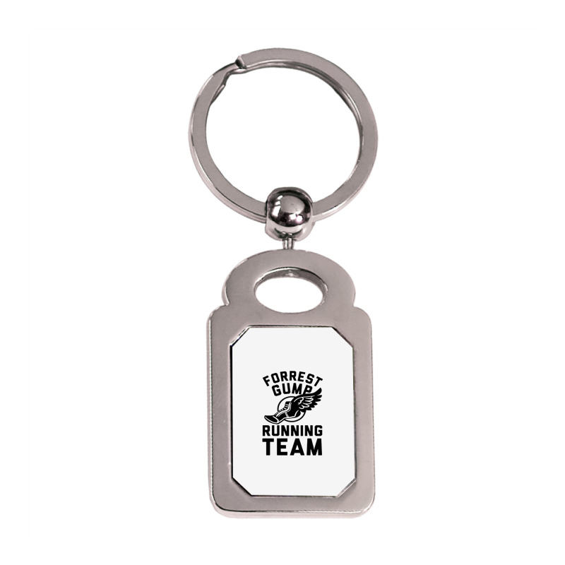 Forrest Gump Running Team Silver Rectangle Keychain by ROXANZALEZ | Artistshot